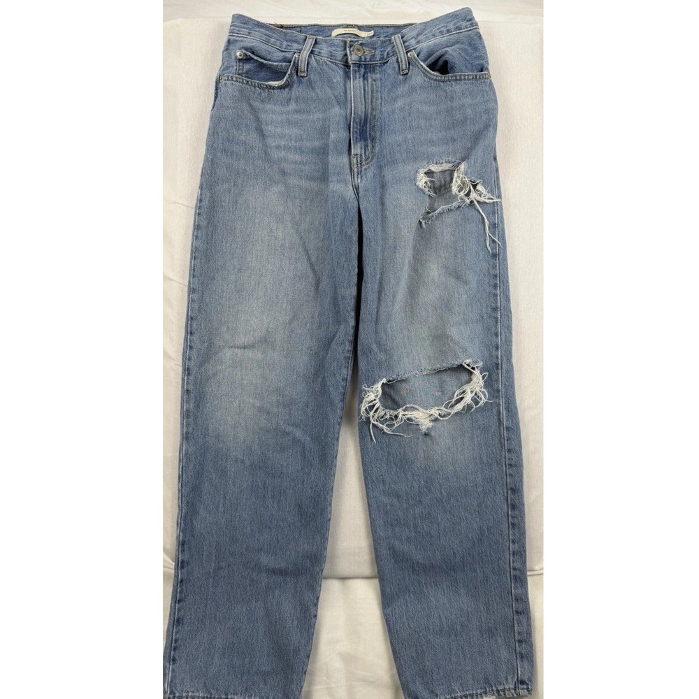 Levi's 94 Baggy Distressed Cotton Denim Jeans Women 29 Blue | Streetwear